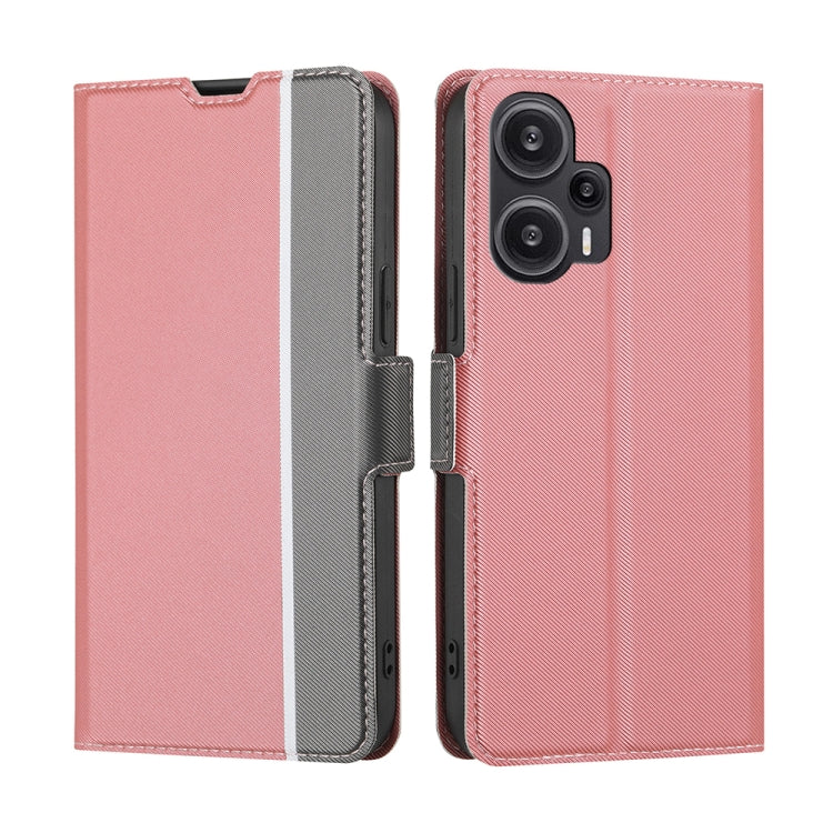 Twill Texture Side Button Leather Phone Case, For Xiaomi Redmi Note 12 Turbo