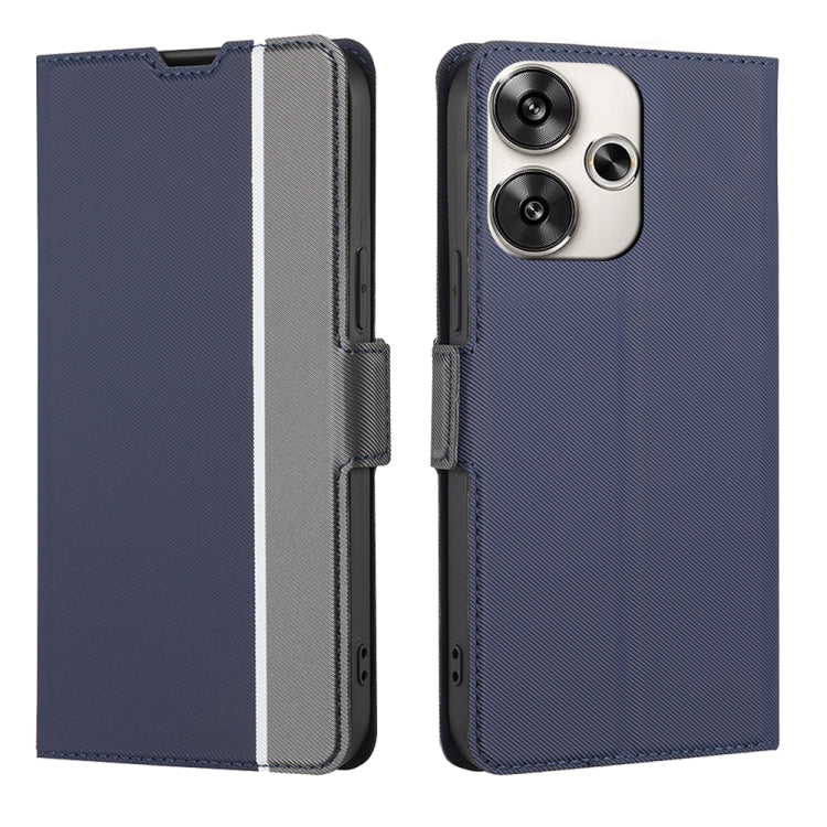 Étui en cuir texturé sergé avec boutons latéraux pour Xiaomi Redmi Turbo 3 5G, Xiaomi Civi 4 Pro, Xiaomi Redmi A3 4G, Xiaomi Redmi Note 13 4G, Xiaomi Redmi Note 13R Pro 5G, Xiaomi 14 Ultra et Xiaomi Redmi K60 Ultra