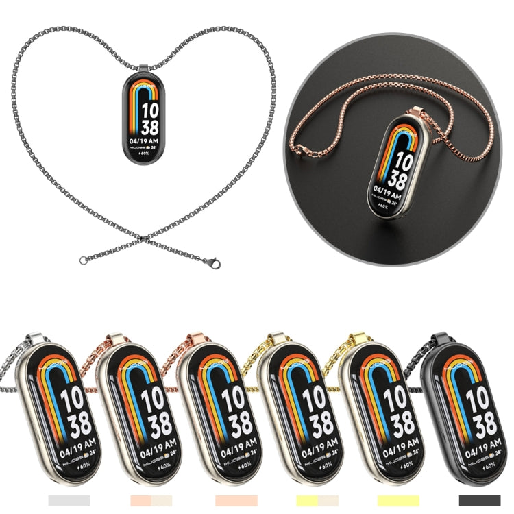 Mijobs Metal Pendant Stainless Steel Watch Necklace