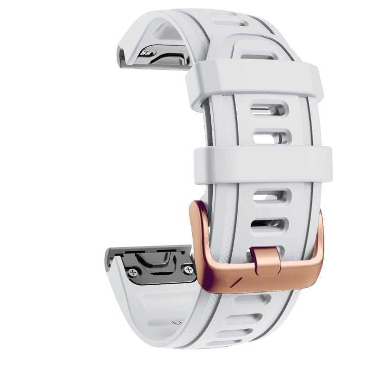 20mm Rose Gold Buckle Silicone Watch Band, For Garmin Fenix 7S / 6S Pro / 5S Plus