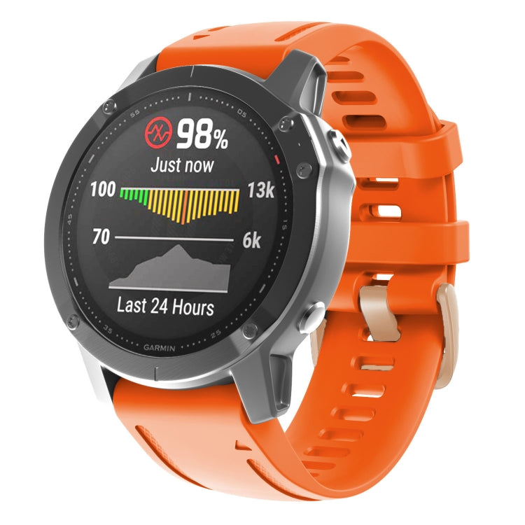 20mm Rose Gold Buckle Silicone Watch Band, For Garmin Fenix 7S / 6S Pro / 5S Plus