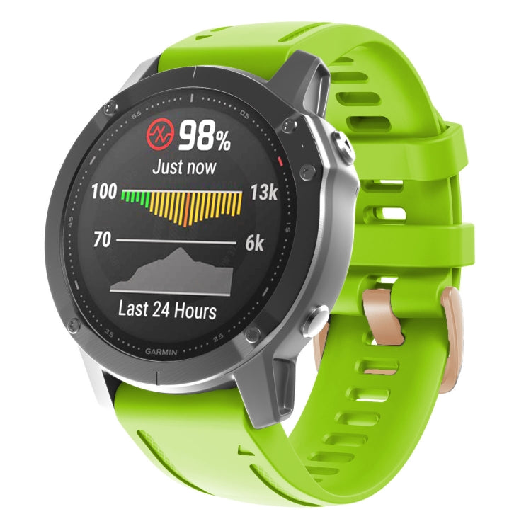 20mm Rose Gold Buckle Silicone Watch Band, For Garmin Fenix 7S / 6S Pro / 5S Plus