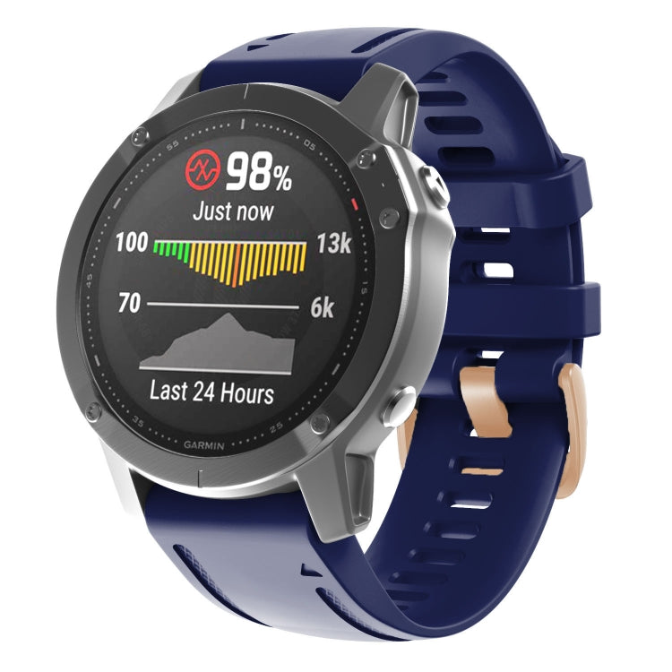 20mm Rose Gold Buckle Silicone Watch Band, For Garmin Fenix 7S / 6S Pro / 5S Plus