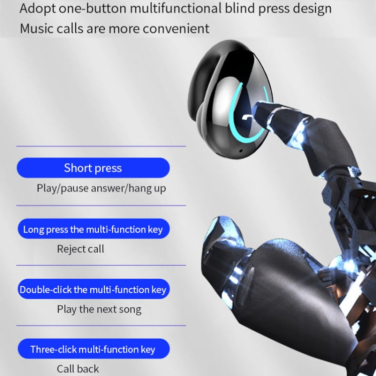 YX08 Ultra-light Ear-hook Stereo Wireless V5.0 Bluetooth Earphones, Binaural, Double