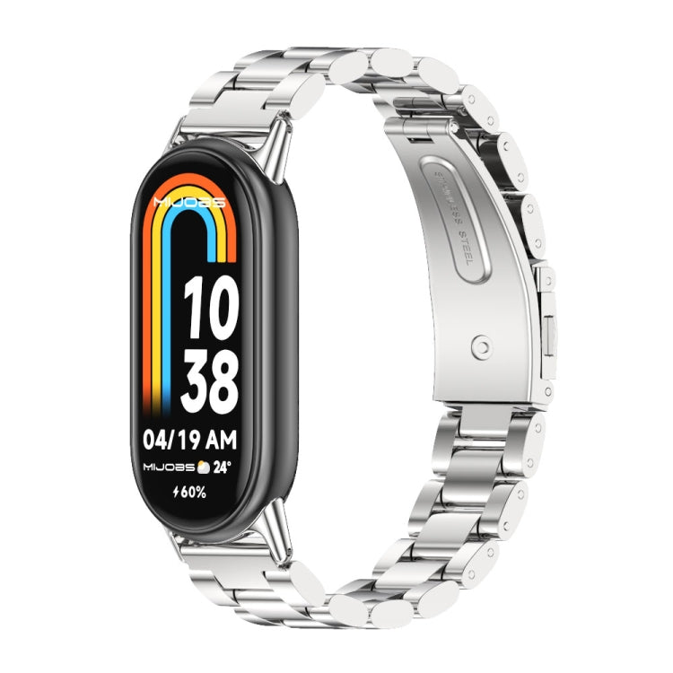 Bracelet de montre Mijobs à trois perles en acier inoxydable, pour Xiaomi Mi Band 8/9/9 NFC