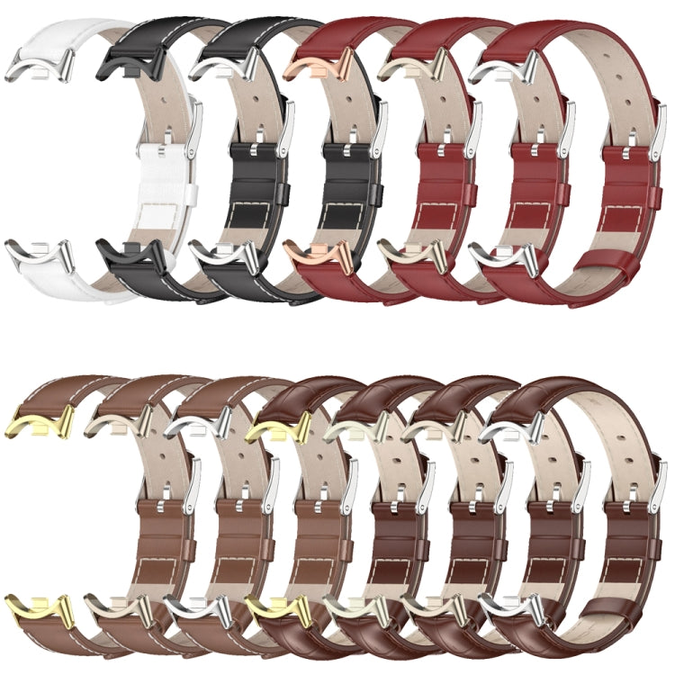 Mijobs Genuine Leather Watch Band, For Xiaomi Smart Band 10 / 9 / 8