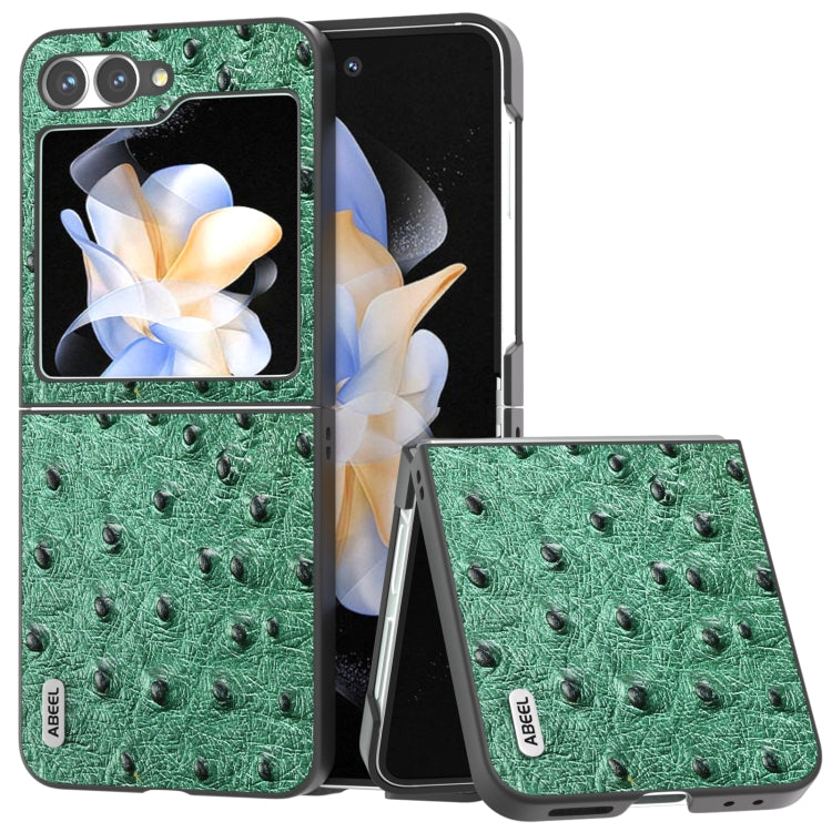 ABEEL Genuine Leather Ostrich Texture Phone Case, For Samsung Galaxy Z Flip6 / Flip7 FE, For Samsung Galaxy Z Fold6, For Samsung Galaxy Z Fold5, For Samsung Galaxy Z Flip5