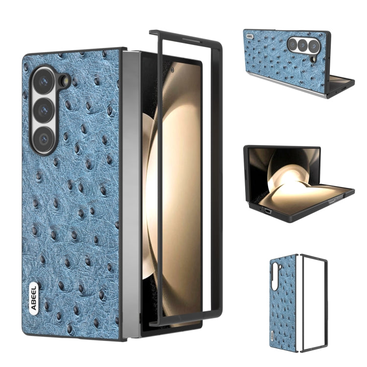 ABEEL Genuine Leather Ostrich Texture Phone Case, For Samsung Galaxy Z Flip6 / Flip7 FE, For Samsung Galaxy Z Fold6, For Samsung Galaxy Z Fold5, For Samsung Galaxy Z Flip5