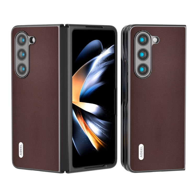 ABEEL Genuine Leather Xiaoya Series Phone Case, For Samsung Galaxy Z Flip6 / Flip7 FE, For Samsung Galaxy Z Fold6, For Samsung Galaxy Z Fold5, For Samsung Galaxy Z Flip5