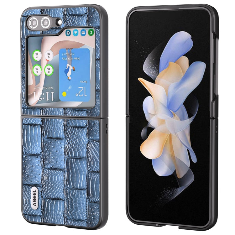 ABEEL Genuine Leather Mahjong Texture Series Phone Case, For Samsung Galaxy Z Flip5, For Samsung Galaxy Z Fold5