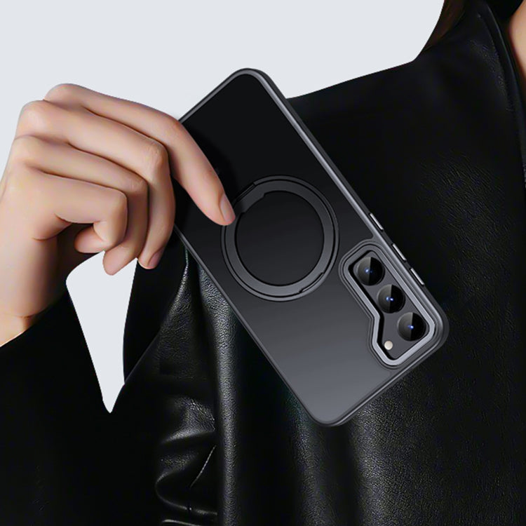 Coque magnétique MagSafe rotative à 360°, effet peau, pour Samsung Galaxy S23 5G et Samsung Galaxy S23 Ultra 5G