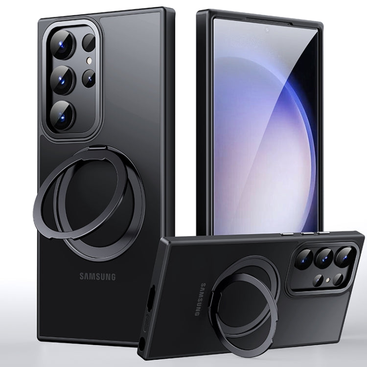 Coque magnétique MagSafe rotative à 360°, effet peau, pour Samsung Galaxy S23 5G et Samsung Galaxy S23 Ultra 5G