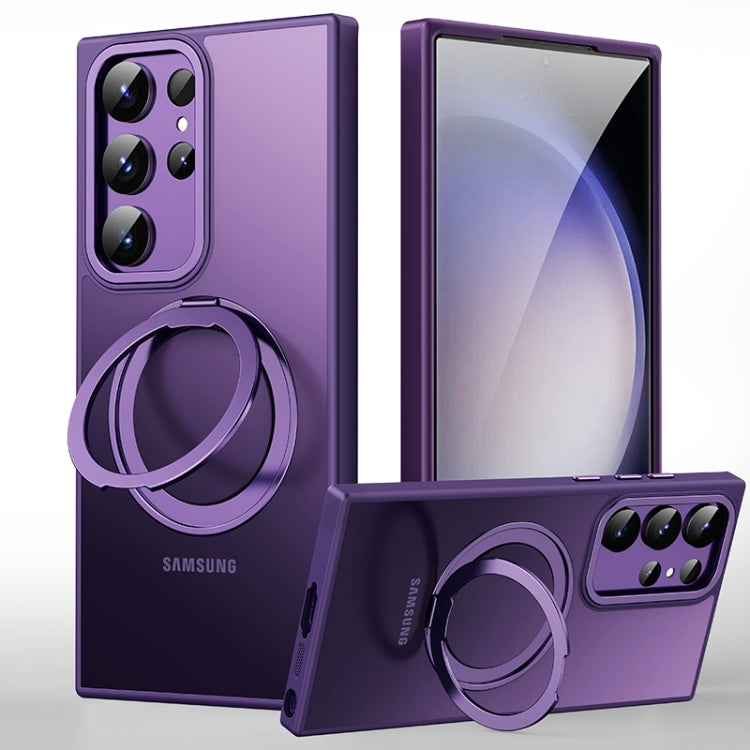 Coque magnétique MagSafe rotative à 360°, effet peau, pour Samsung Galaxy S23 5G et Samsung Galaxy S23 Ultra 5G