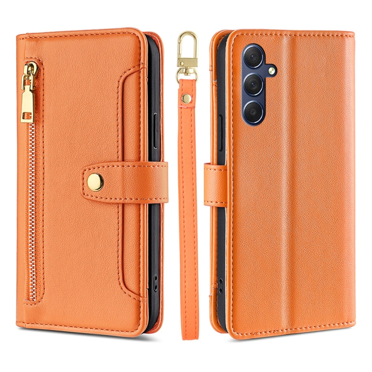 Sheep Texture Cross-body Zipper Wallet Leather Phone Case
