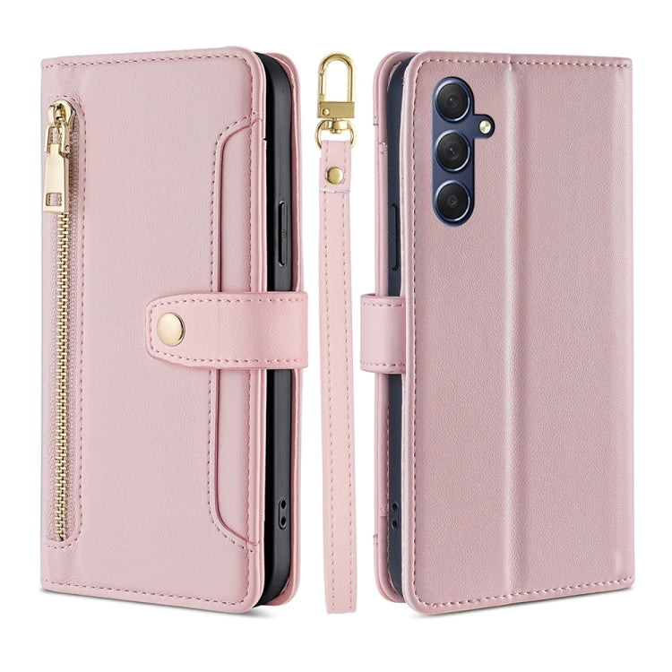 Sheep Texture Cross-body Zipper Wallet Leather Phone Case