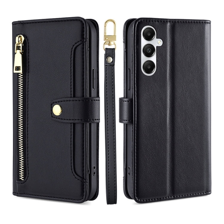 Sheep Texture Cross-body Zipper Wallet Leather Phone Case