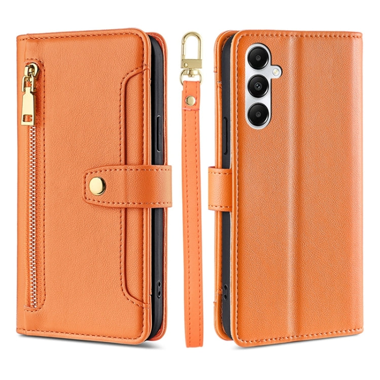 Sheep Texture Cross-body Zipper Wallet Leather Phone Case