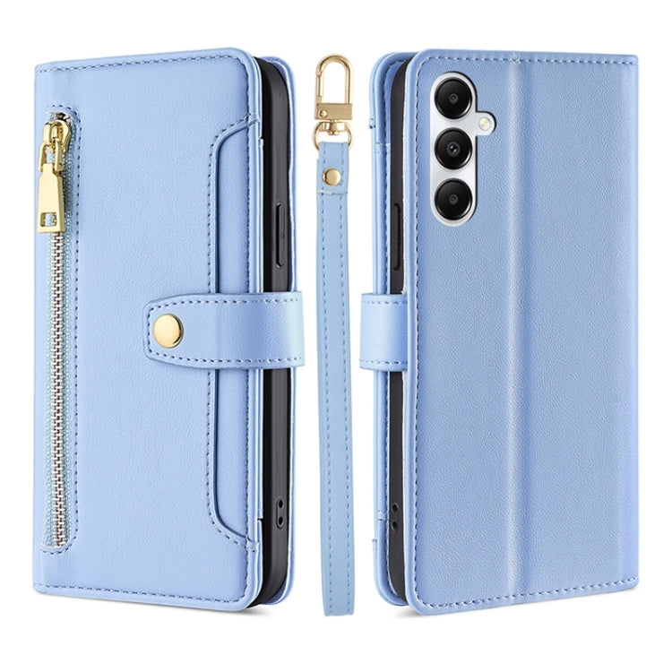 Sheep Texture Cross-body Zipper Wallet Leather Phone Case