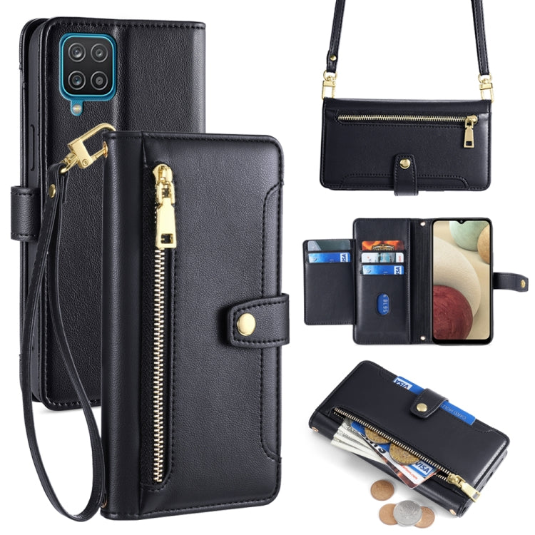 Sheep Texture Cross-body Zipper Wallet Leather Phone Case