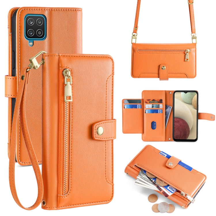 Sheep Texture Cross-body Zipper Wallet Leather Phone Case