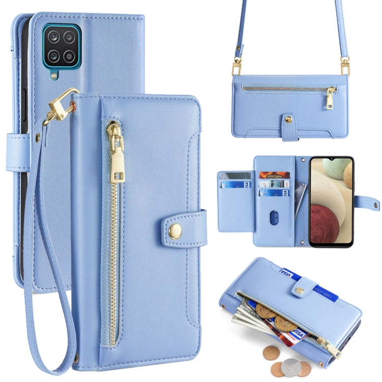 Sheep Texture Cross-body Zipper Wallet Leather Phone Case