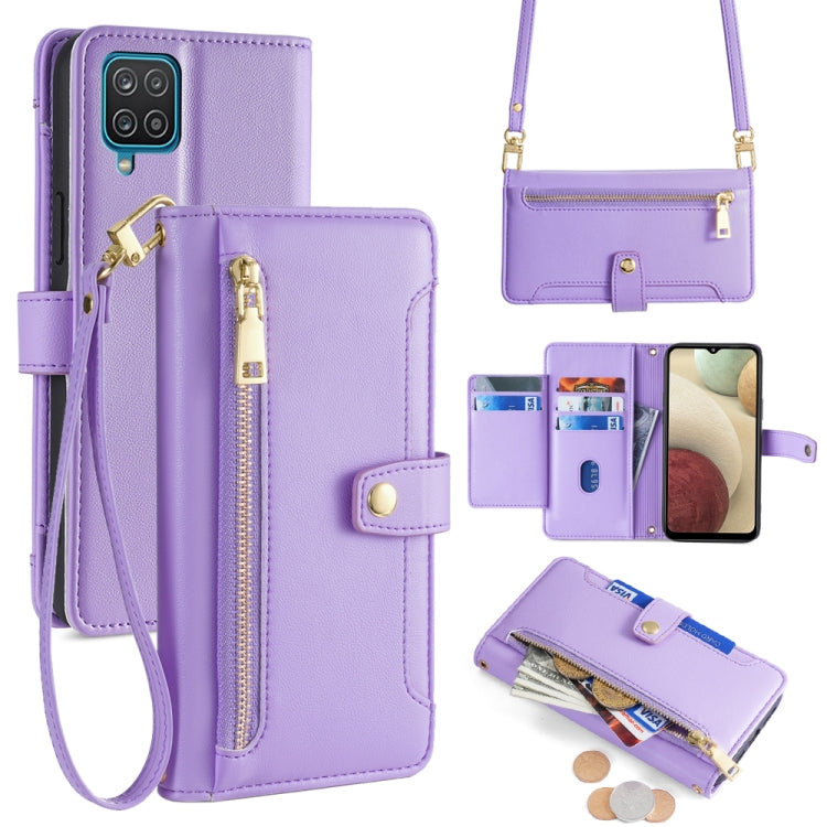 Sheep Texture Cross-body Zipper Wallet Leather Phone Case