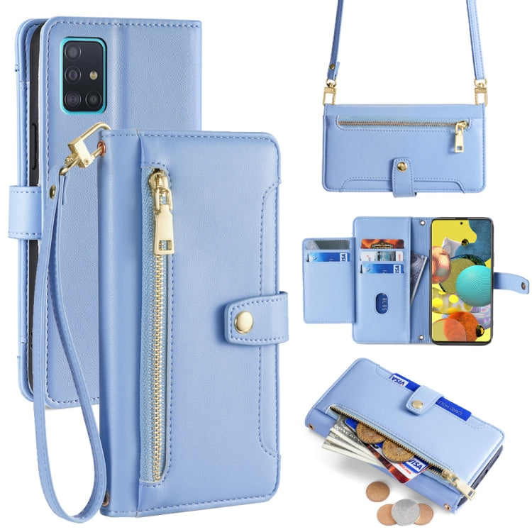 Sheep Texture Cross-body Zipper Wallet Leather Phone Case
