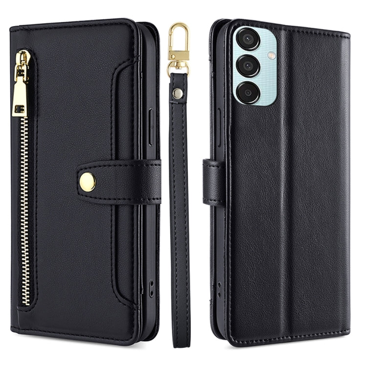 Étui portefeuille en cuir à fermeture éclair et motif mouton pour Samsung Galaxy M55 5G, Samsung Galaxy M15, Samsung Galaxy Xcover 7 5G, Samsung Galaxy S24 Ultra 5G et Samsung Galaxy S24+ 5G