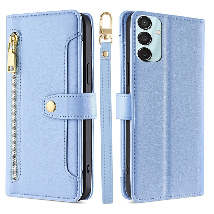 Étui portefeuille en cuir à fermeture éclair et motif mouton pour Samsung Galaxy M55 5G, Samsung Galaxy M15, Samsung Galaxy Xcover 7 5G, Samsung Galaxy S24 Ultra 5G et Samsung Galaxy S24+ 5G