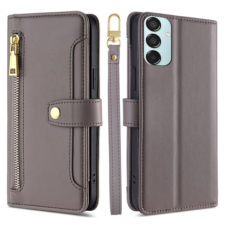Étui portefeuille en cuir à fermeture éclair et motif mouton pour Samsung Galaxy M55 5G, Samsung Galaxy M15, Samsung Galaxy Xcover 7 5G, Samsung Galaxy S24 Ultra 5G et Samsung Galaxy S24+ 5G