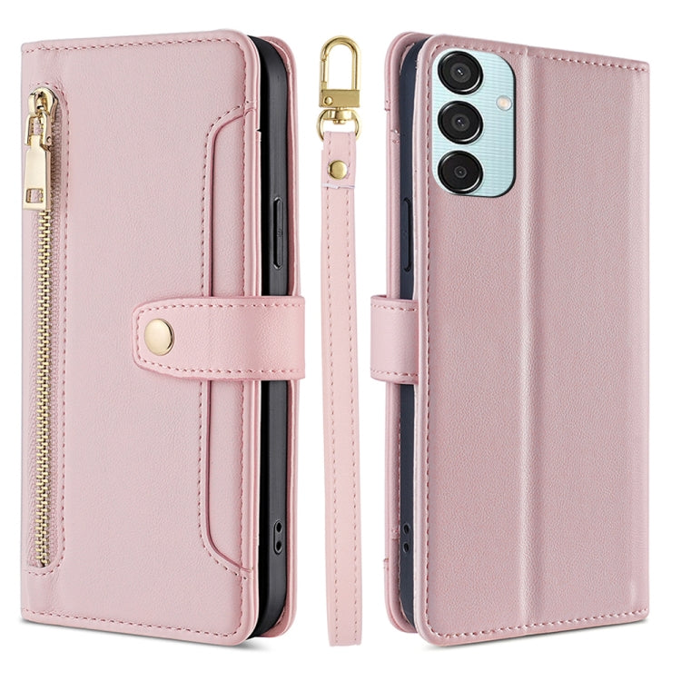 Étui portefeuille en cuir à fermeture éclair et motif mouton pour Samsung Galaxy M55 5G, Samsung Galaxy M15, Samsung Galaxy Xcover 7 5G, Samsung Galaxy S24 Ultra 5G et Samsung Galaxy S24+ 5G