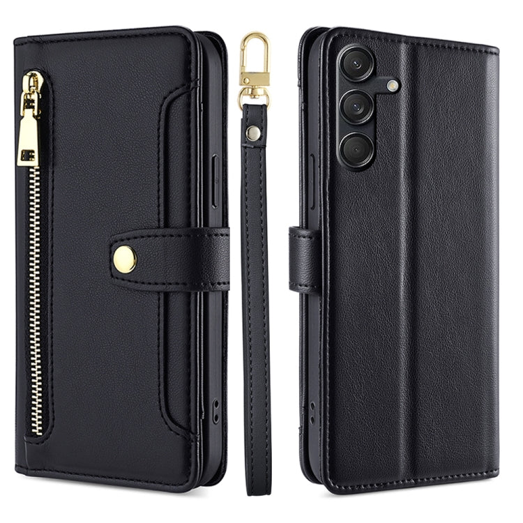 Étui portefeuille en cuir à fermeture éclair et motif mouton pour Samsung Galaxy M55 5G, Samsung Galaxy M15, Samsung Galaxy Xcover 7 5G, Samsung Galaxy S24 Ultra 5G et Samsung Galaxy S24+ 5G