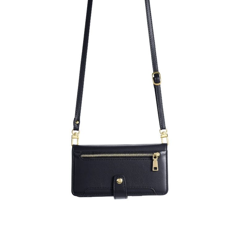 Sheep Texture Cross-body Zipper Wallet Leather Phone Case