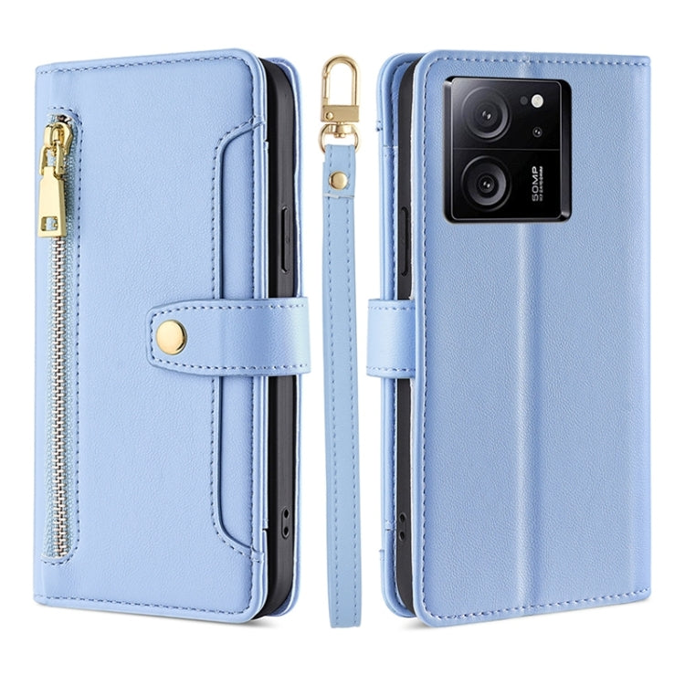 Sheep Texture Cross-body Zipper Wallet Leather Phone Case