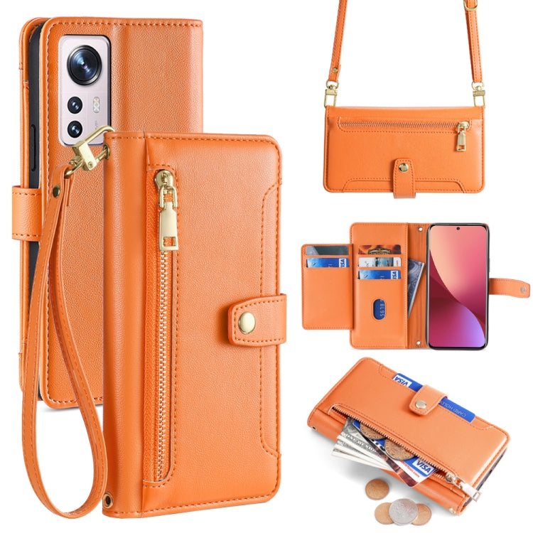 Sheep Texture Cross-body Zipper Wallet Leather Phone Case