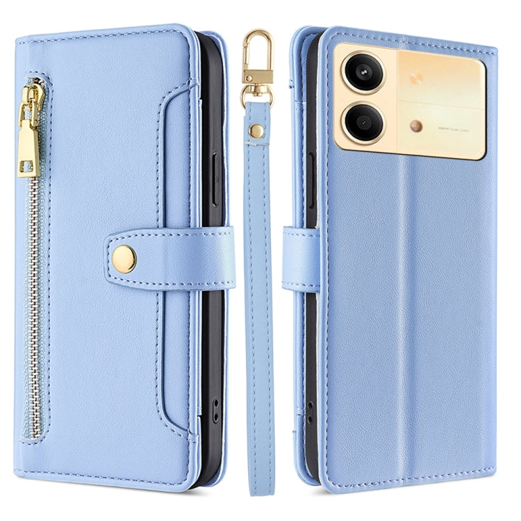 Sheep Texture Cross-body Zipper Wallet Leather Phone Case