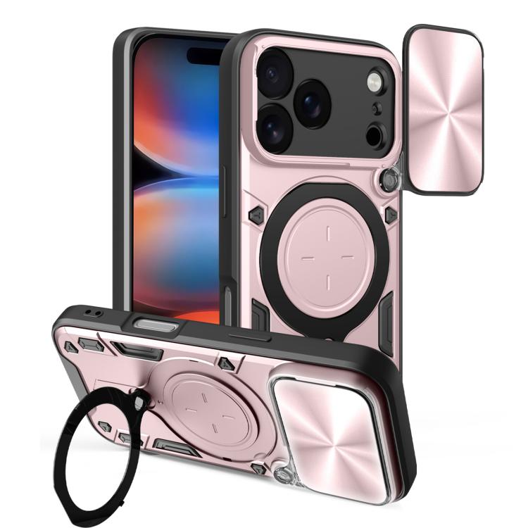 CD Texture Sliding Camshield Magnetic Holder Phone Case, For iPhone 17 Pro, For iPhone 17, For iPhone Air, For iPhone 16 Pro Max
