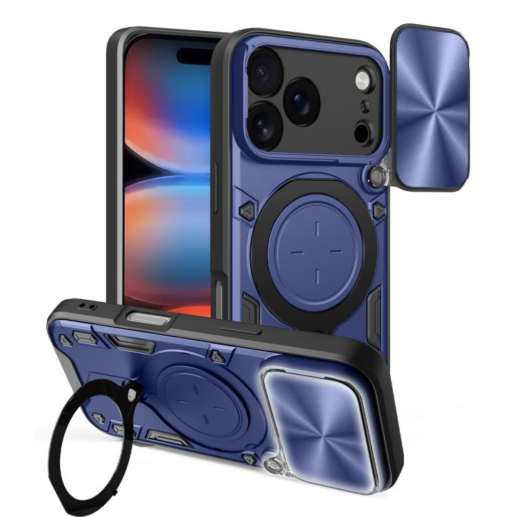 CD Texture Sliding Camshield Magnetic Holder Phone Case, For iPhone 17 Pro, For iPhone 17, For iPhone Air, For iPhone 16 Pro Max