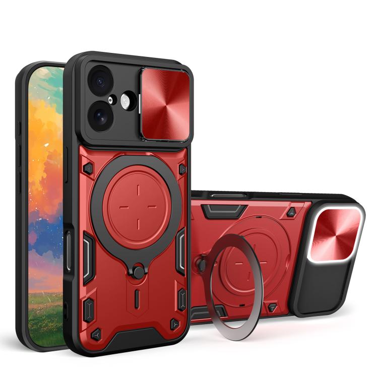 CD Texture Sliding Camshield Magnetic Holder Phone Case, For iPhone 17e / 16e, For iPhone 17 Pro Max, For iPhone 17 Pro, For iPhone 17