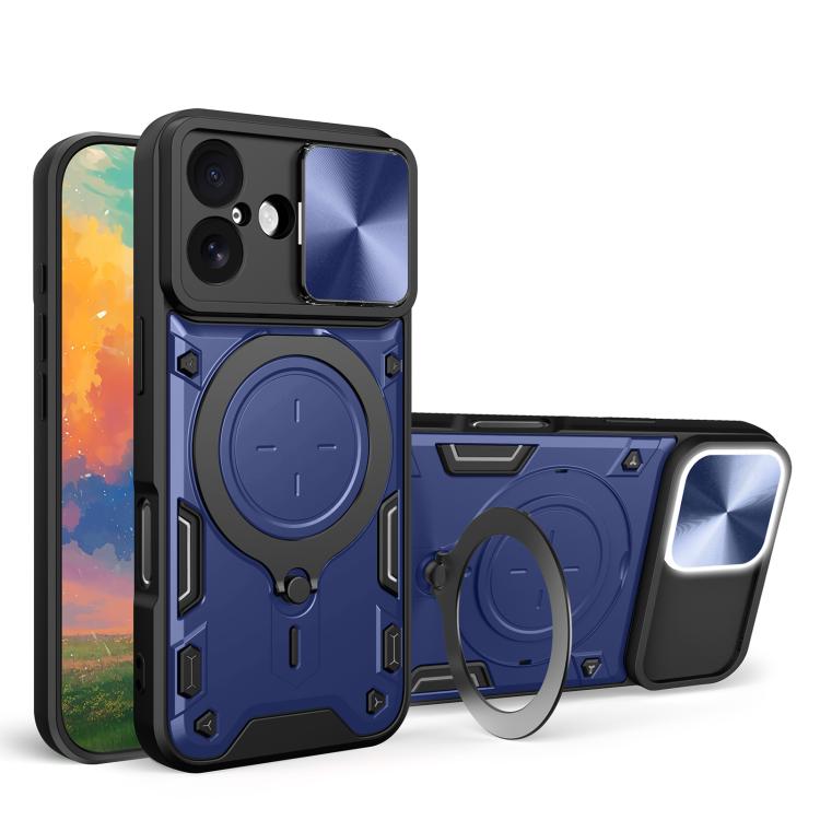 CD Texture Sliding Camshield Magnetic Holder Phone Case, For iPhone 17 Pro, For iPhone 17, For iPhone Air, For iPhone 16 Pro Max