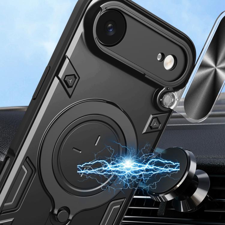 CD Texture Sliding Camshield Magnetic Holder Phone Case, For iPhone Air, For iPhone 16 Pro Max, For iPhone 16 Pro, For iPhone 16 Plus