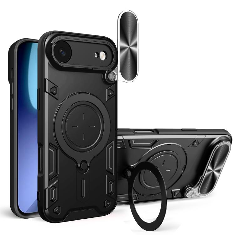 CD Texture Sliding Camshield Magnetic Holder Phone Case, For iPhone 17 Pro, For iPhone 17, For iPhone Air, For iPhone 16 Pro Max