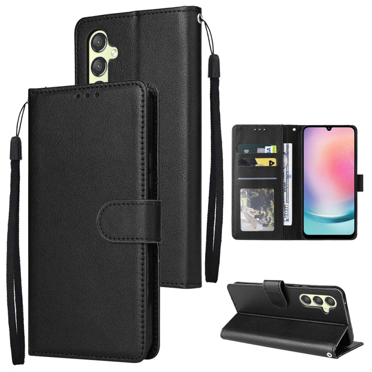 Multifunctional 3 Card Slots Leather Phone Case, For Samsung Galaxy A24 4G