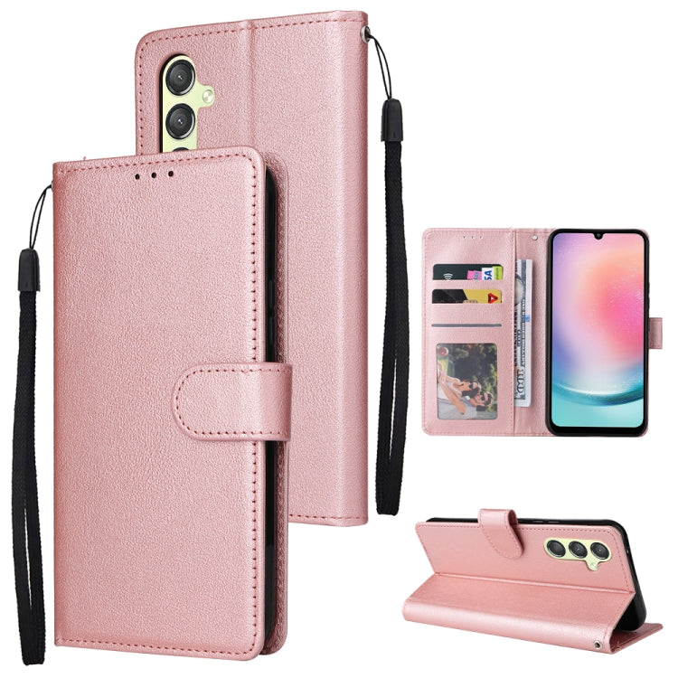 Multifunctional 3 Card Slots Leather Phone Case, For Samsung Galaxy A24 4G