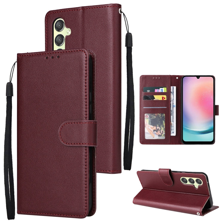 Multifunctional 3 Card Slots Leather Phone Case, For Samsung Galaxy A24 4G