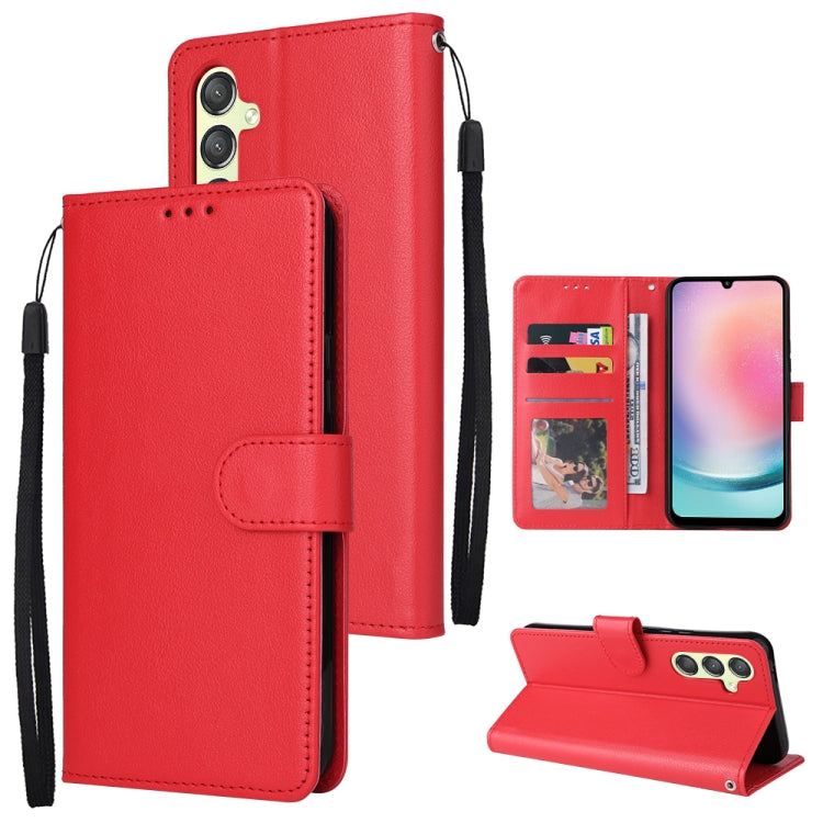 Multifunctional 3 Card Slots Leather Phone Case, For Samsung Galaxy A24 4G