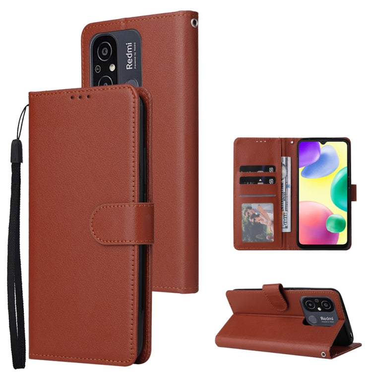 Multifunctional 3 Card Slots Leather Phone Case, For Xiaomi Redmi 11A 4G, For Xiaomi Redmi 12C