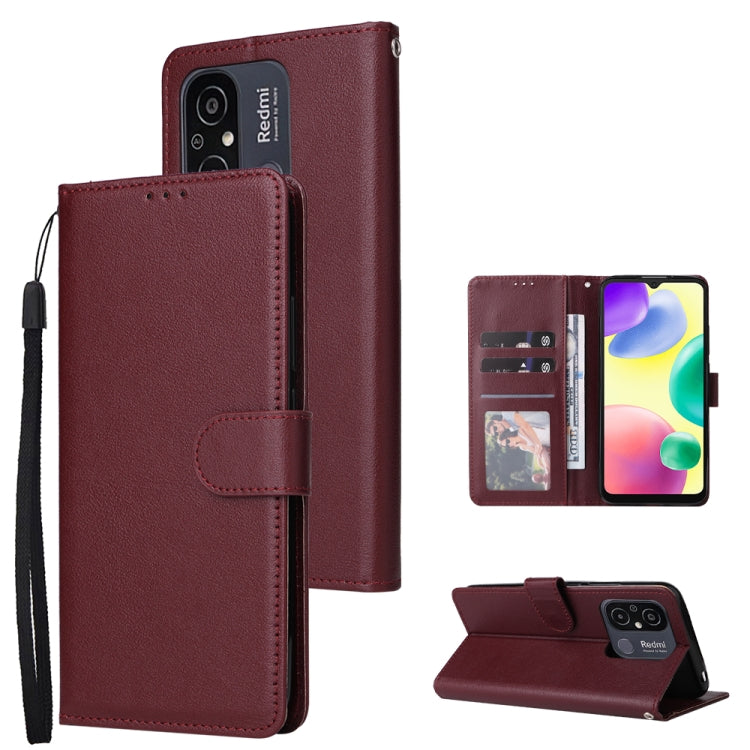 Multifunctional 3 Card Slots Leather Phone Case, For Xiaomi Redmi 11A 4G, For Xiaomi Redmi 12C