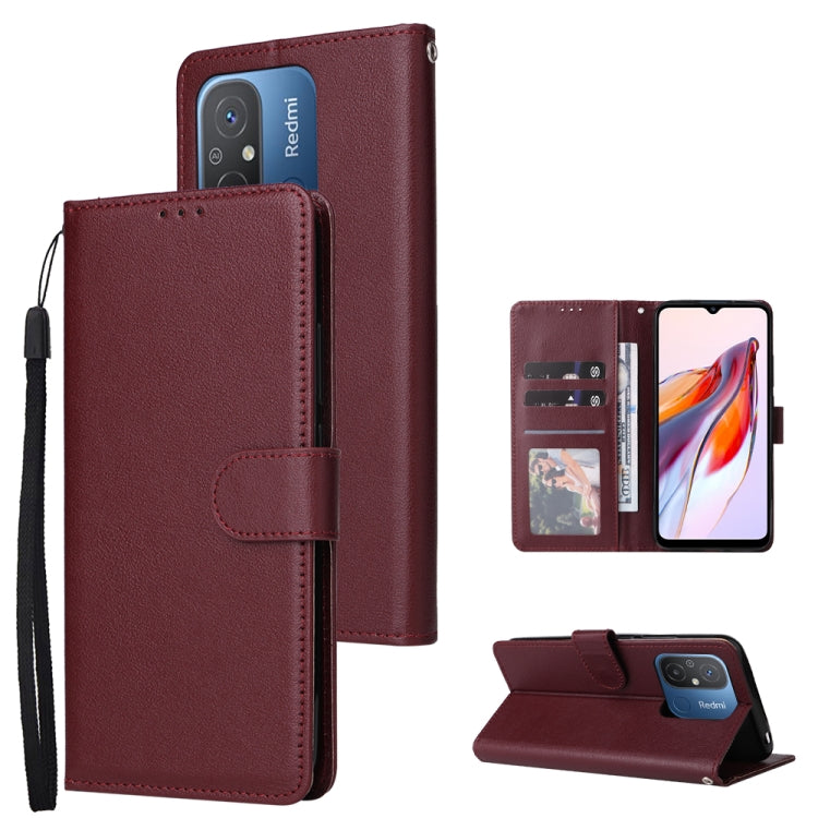 Multifunctional 3 Card Slots Leather Phone Case, For Xiaomi Redmi 11A 4G, For Xiaomi Redmi 12C