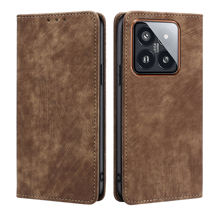 RFID Anti-theft Brush Magnetic Leather Phone Case